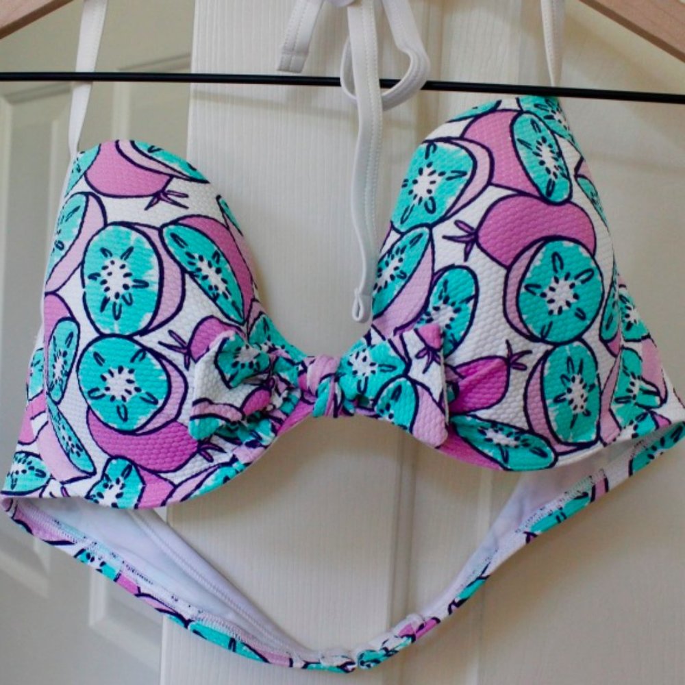 Aerie Lemon Print Underwire Bikini Top Medium 36C